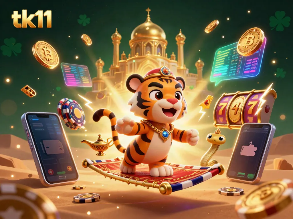 Engage in the vibrant casino world of tk11 with a fascinating Arabian-themed digital art illustration.