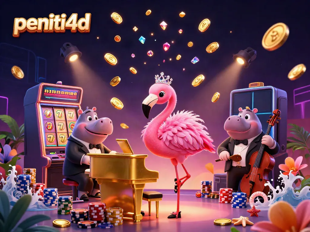 Peniti4d menawarkan pengalaman bermain slot dengan peluang terbaik, ditampilkan di ilustrasi kasino cerah.