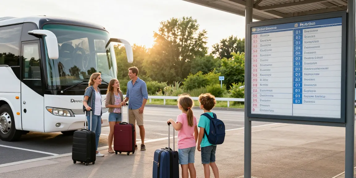 Transport Moldova Anglia: familie pregătindu-se de călătorie la terminalul de autobuze.
