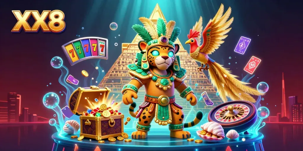 Engaging casino scene showcasing the dynamic XX8 experience with slot reels and vibrant casino elements.