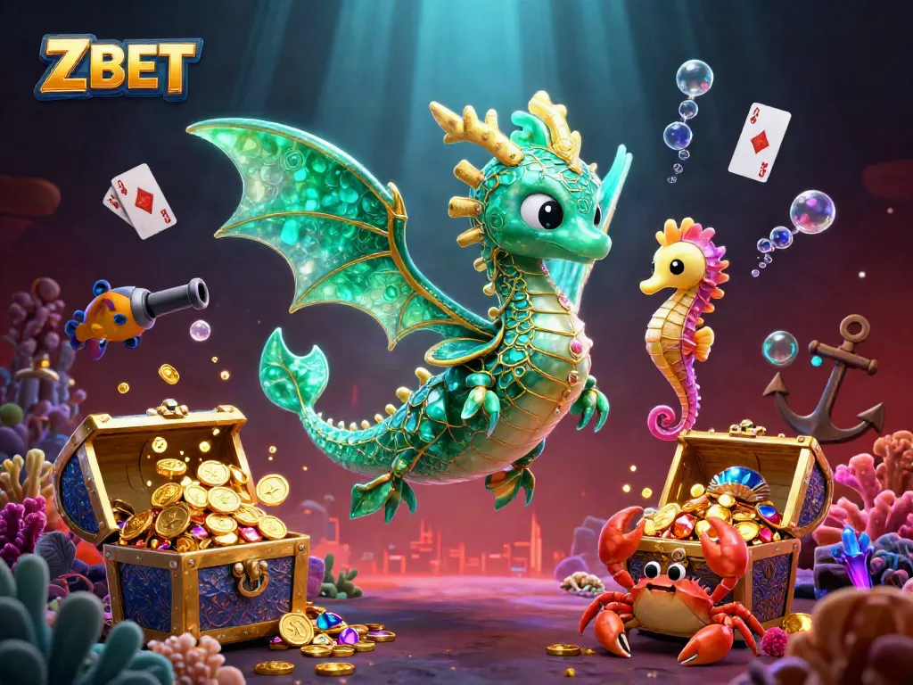 Experience the magic of ZBET with a dazzling treasure scene, rich in gaming symbolism.