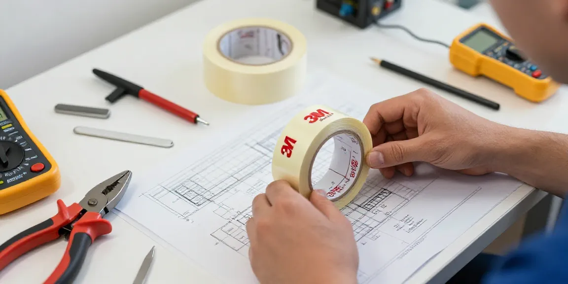 Applying Super33 Daftar electrical tape on wiring project in professional workspace.