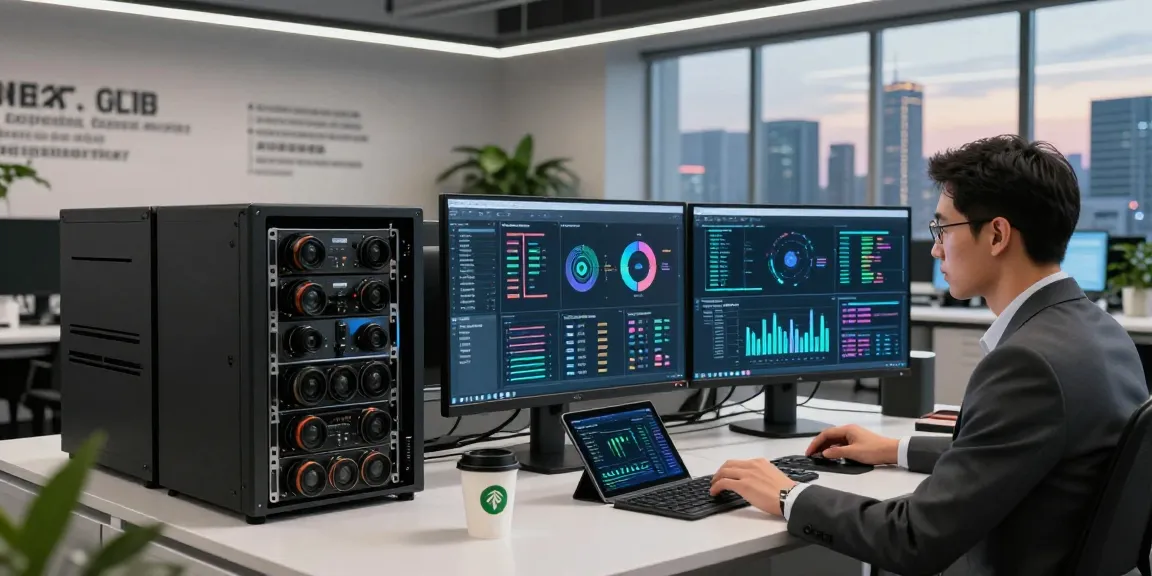 AI infrastructure workspace showcasing a data scientist analyzing AI models and power consumption metrics.